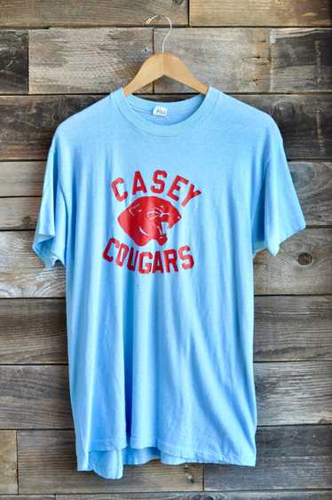 1960s All Cotton Casey Cougars Tee | Masc L