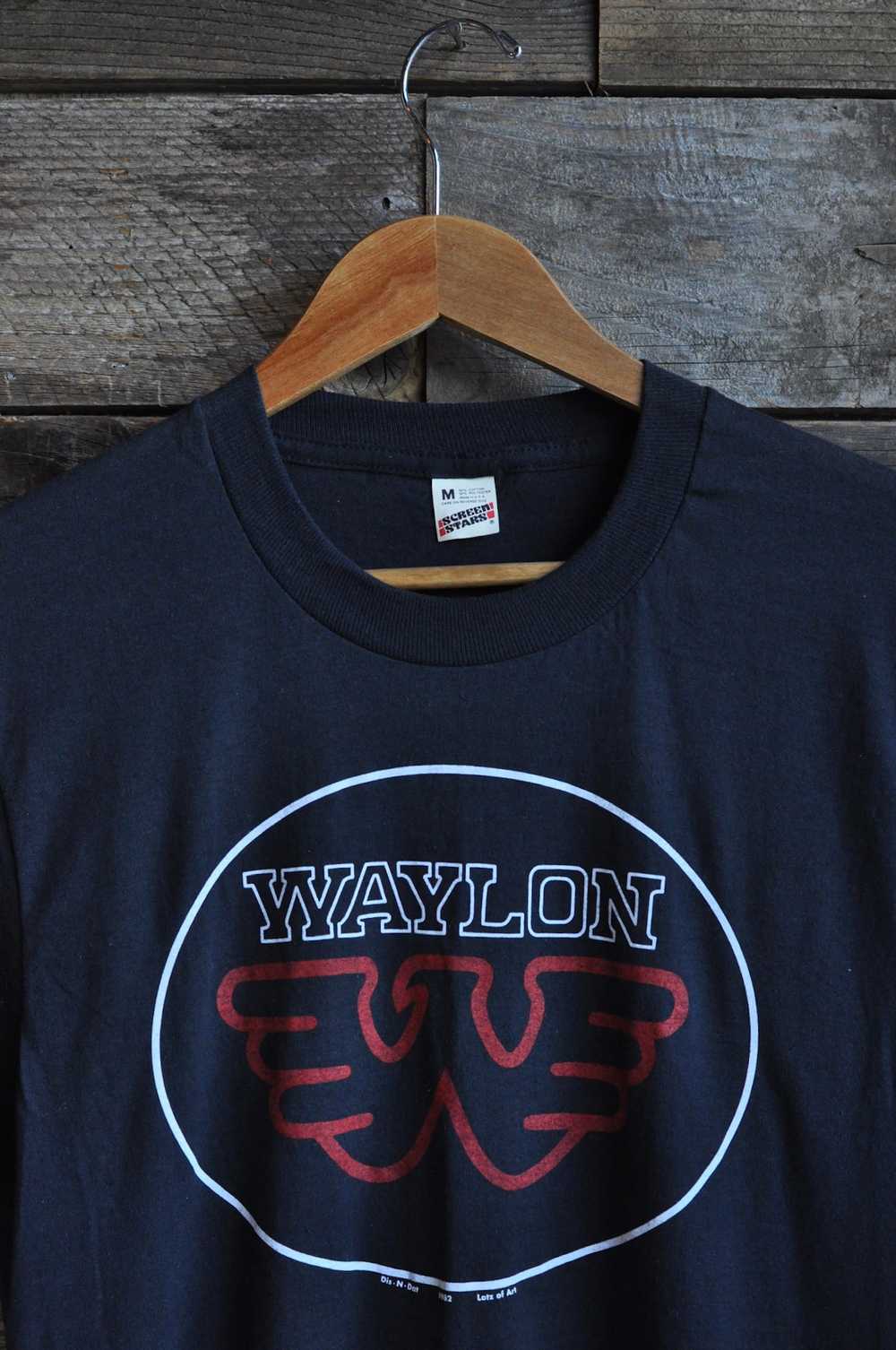 '82 Waylon Jennings Black Tee | Masc XS/S / Femme… - image 2