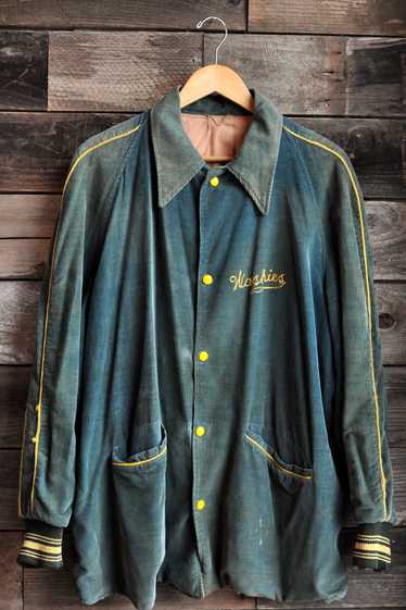 50s Reversible Corduroy & Rayon Car Coat | L-XL