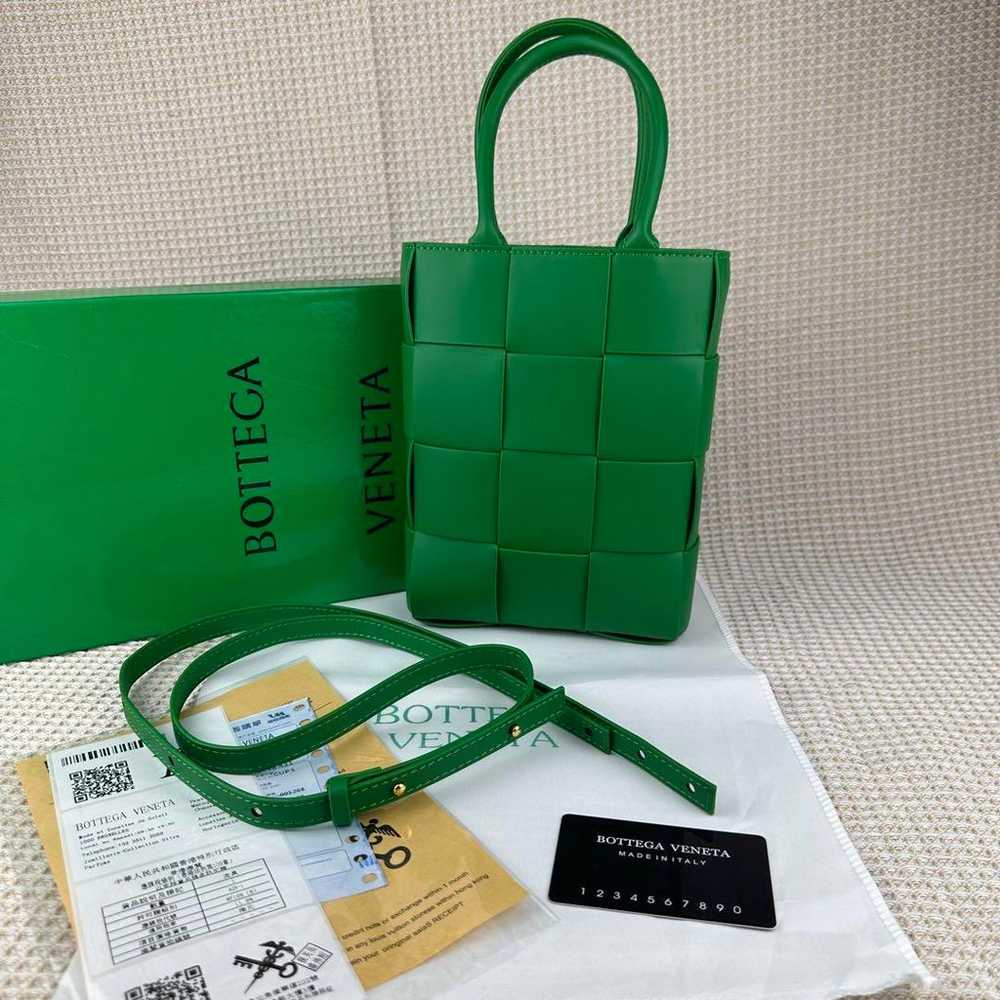 BOTTEGA VENETA Mini Tote Bag Green-2 - image 2