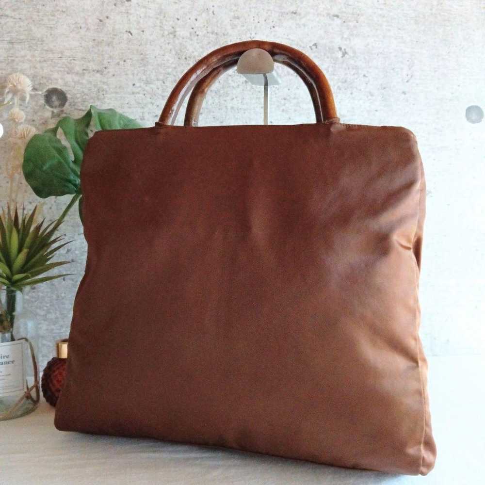 Good Condition Prada Vintage Nylon Tote Bag Brown… - image 2