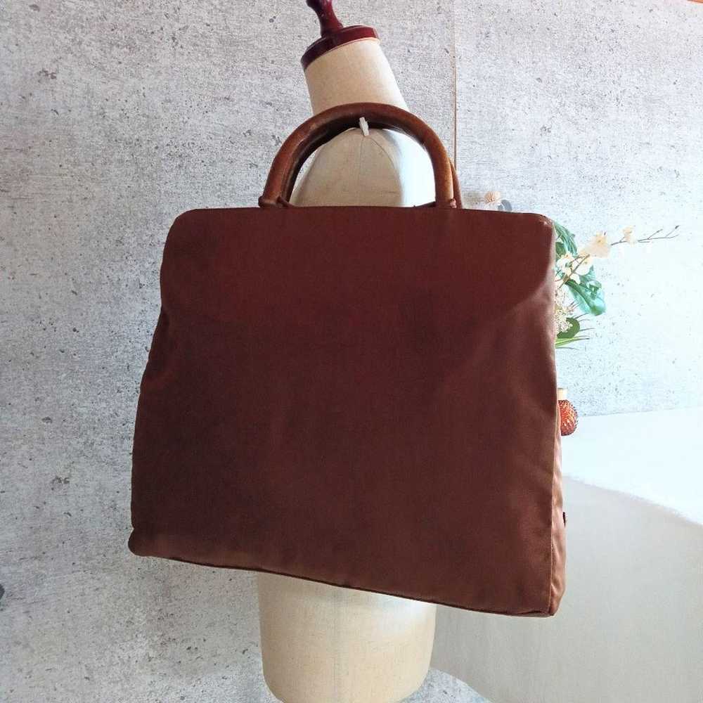 Good Condition Prada Vintage Nylon Tote Bag Brown… - image 3