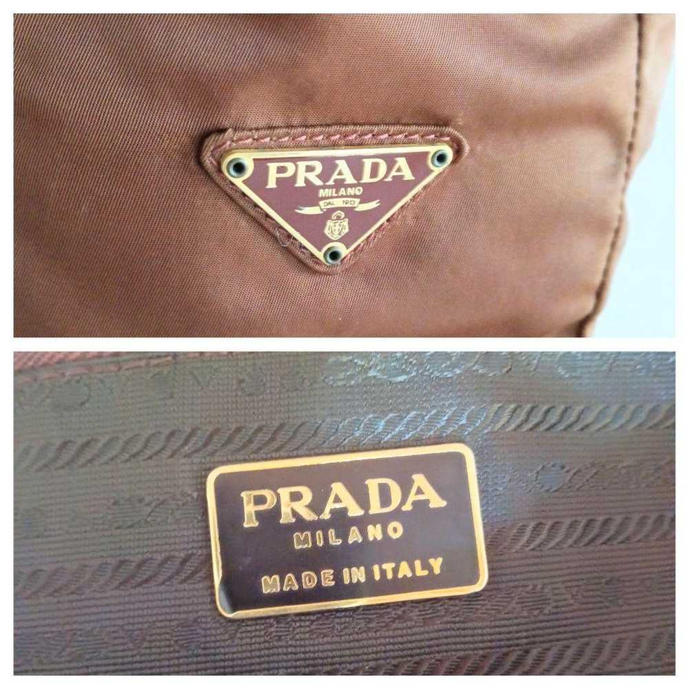 Good Condition Prada Vintage Nylon Tote Bag Brown… - image 8