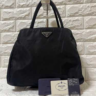 PRADA Handbag Tote Triangle Logo Nylon Black - image 1