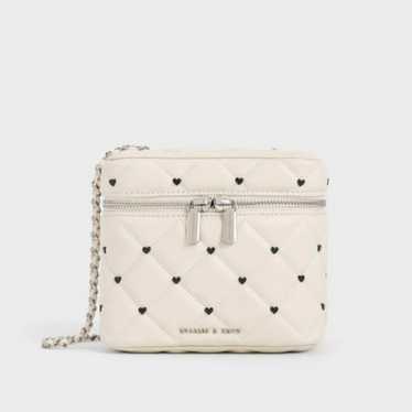 Charles & Keith Quilted Heart Print Bag Vanity Bag - image 1