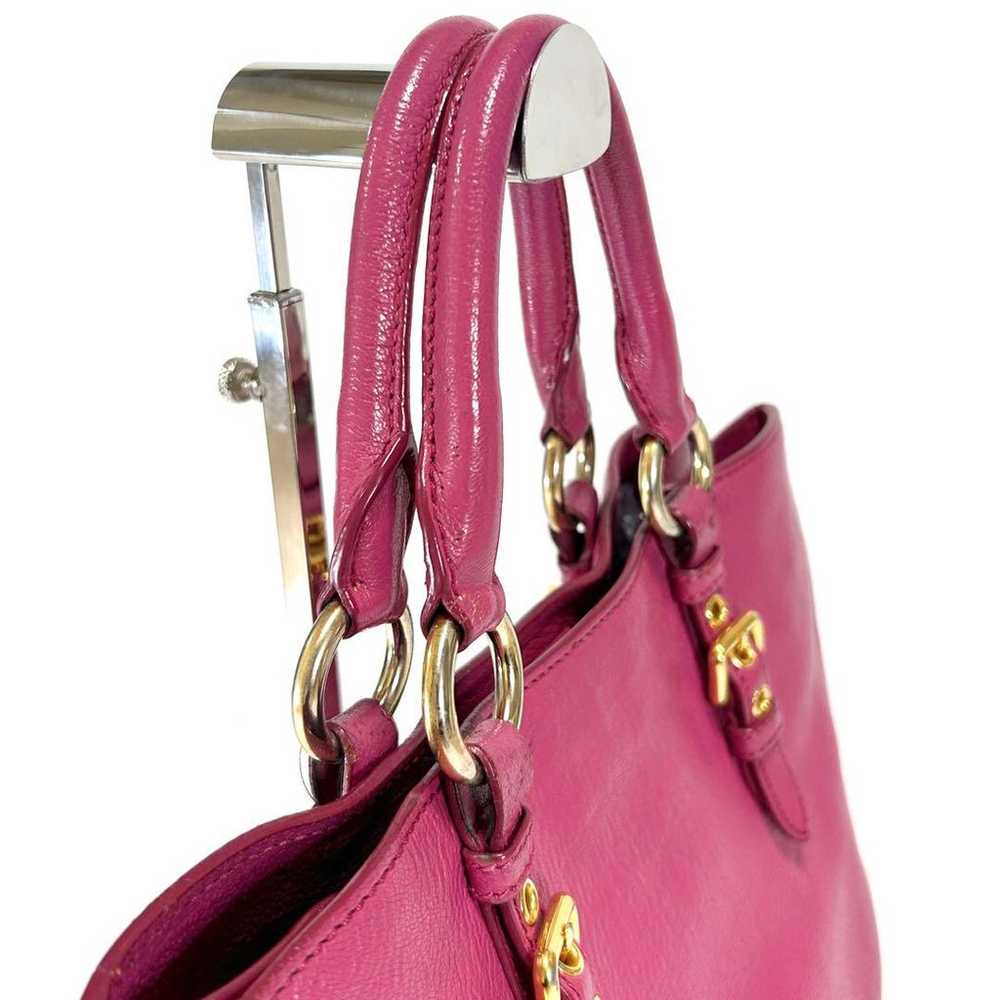 Miu Miu 2WAY Handbag Shoulder Bag Pink - image 4