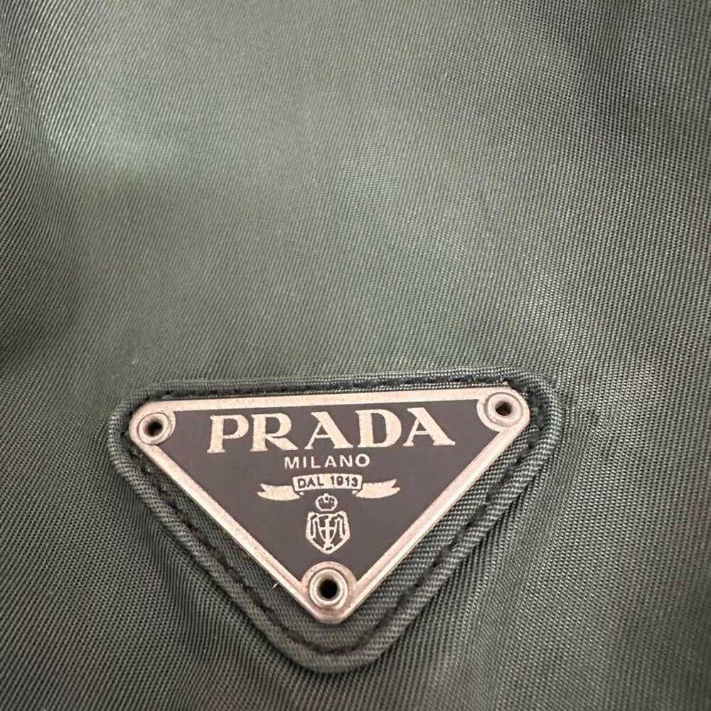 Prada Nylon Triangle Logo Plate Backpack Green - image 3