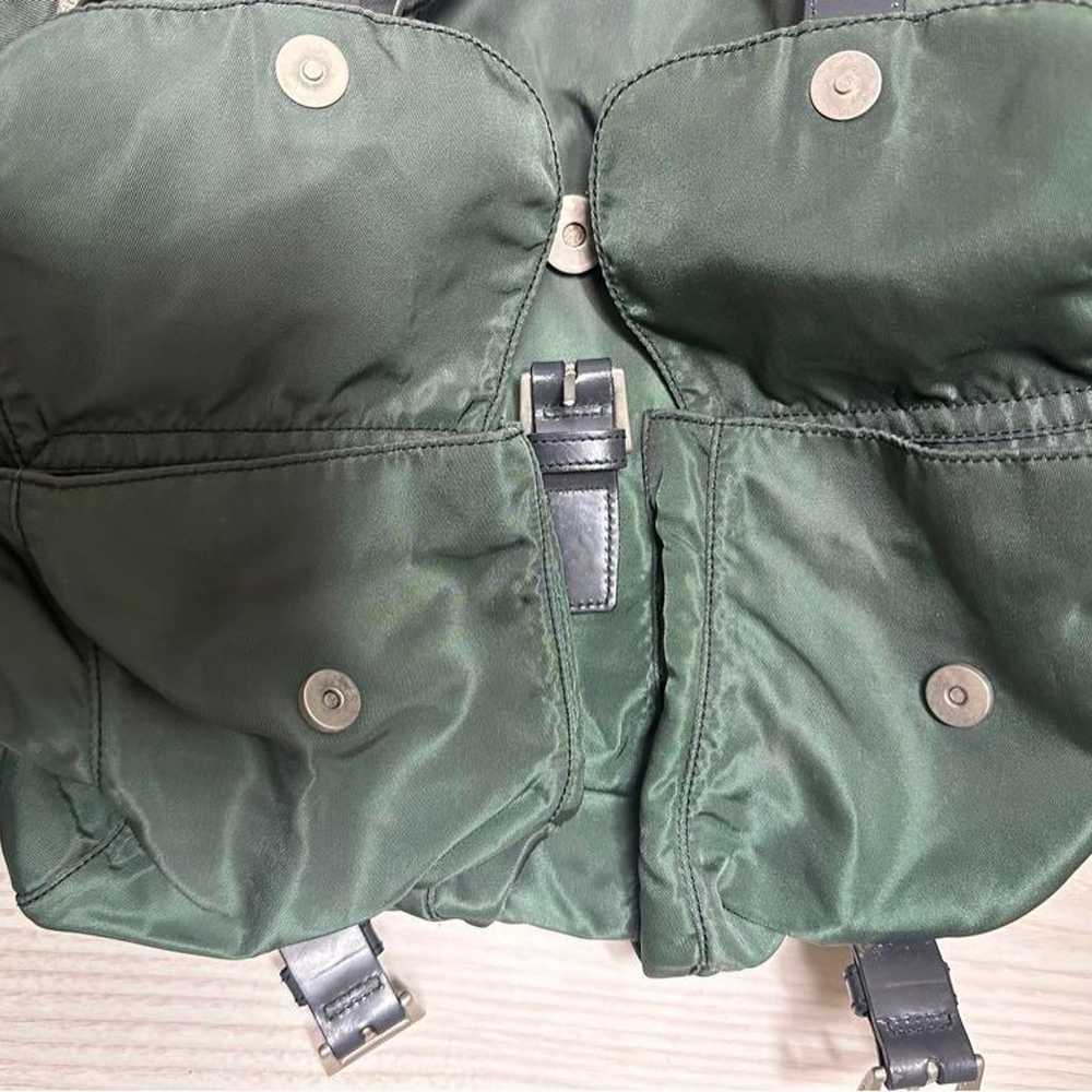 Prada Nylon Triangle Logo Plate Backpack Green - image 5