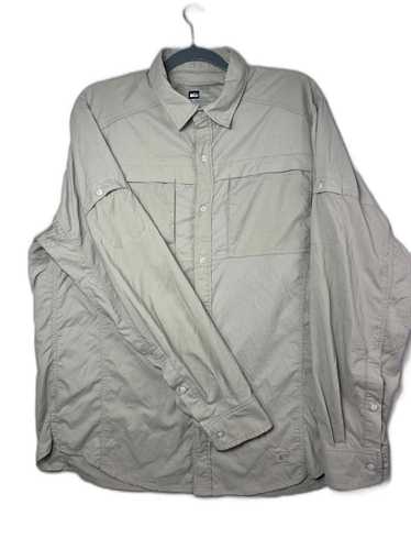 Rei REI Mens XL Vented Long Sleeve Shirt Beige Poc