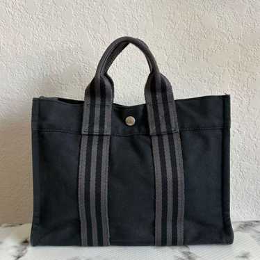 Hermes Handbag Mini Canvas Tote Unisex Black