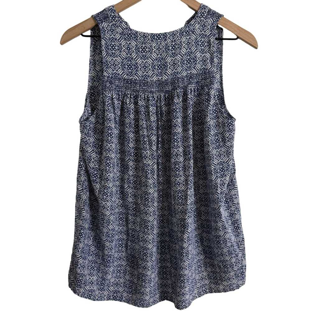 Joie Joie Blue & White Diamond Print Silk Tank To… - image 5