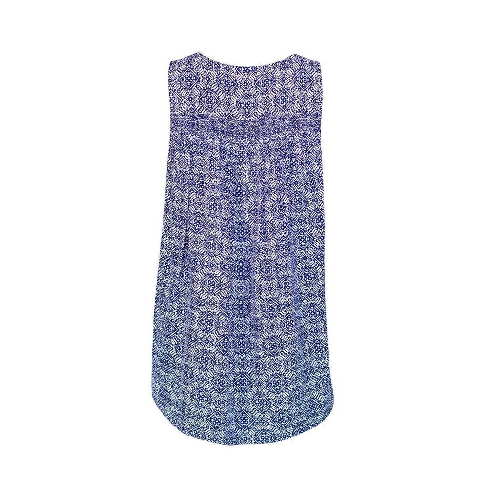 Joie Joie Blue & White Diamond Print Silk Tank To… - image 8