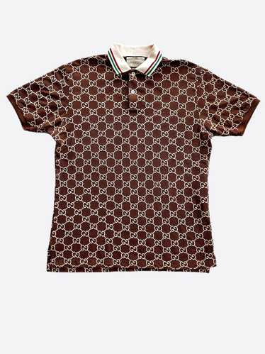 Gucci Gucci Brown & Tan GG Monogram Polo T-Shirt