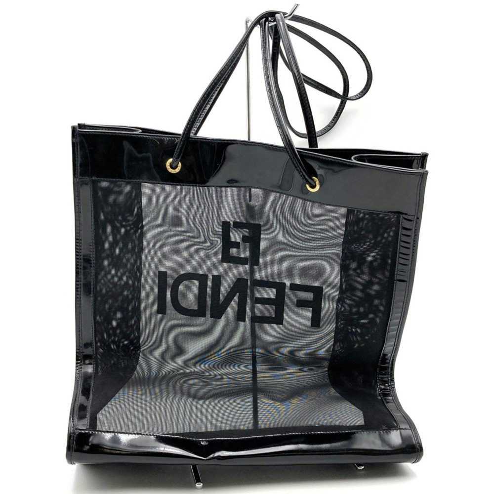 Fendi FENDI Mesh Tote Bag Nylon/Patent Black 2629… - image 7