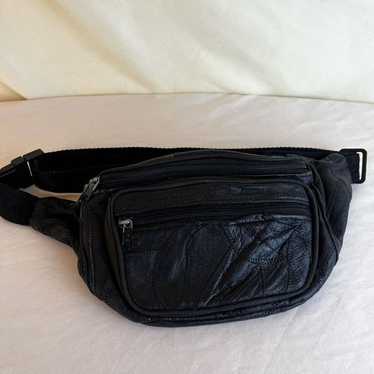 Vintage Patchwork Leather Fanny Pack Waist Bag Ad… - image 1