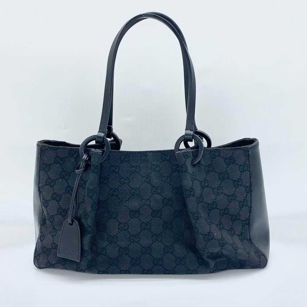 GUCCI Tote Bag GG Canvas Black with Pouch - image 3