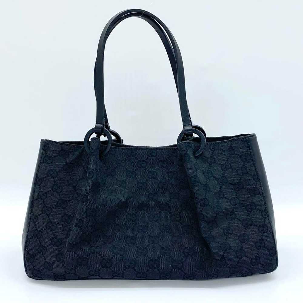 GUCCI Tote Bag GG Canvas Black with Pouch - image 4