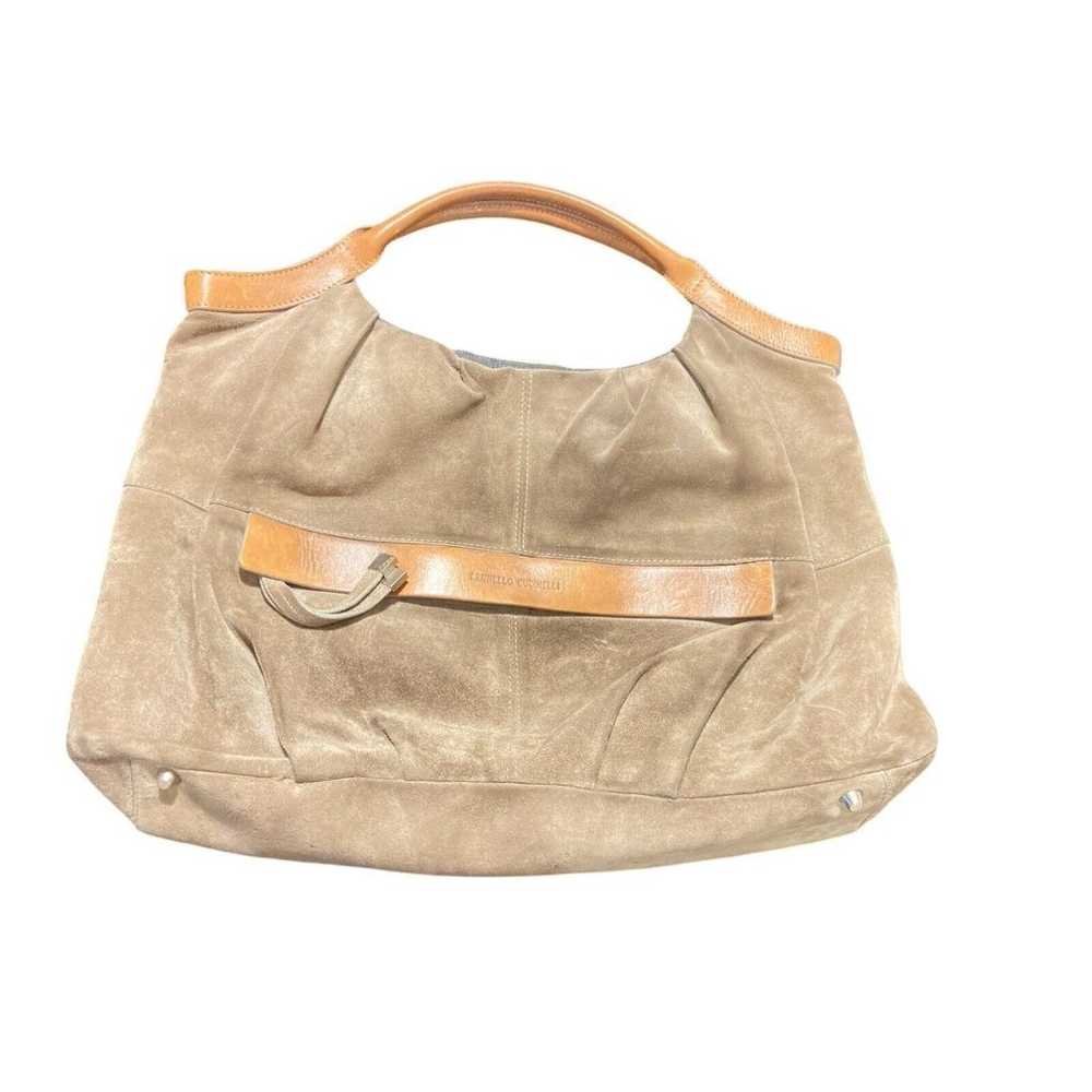 Brunello Cucinelli Suede  Handbag Tote Bag Khaki - image 1