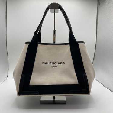 BALENCIAGA Navy Cabas S Handbag with Pouch