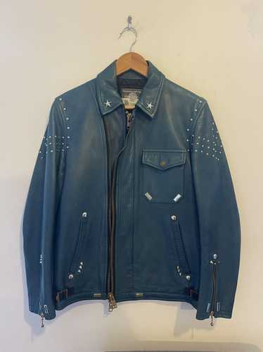 Blackmeans Blackmeans studded leather rider jacket