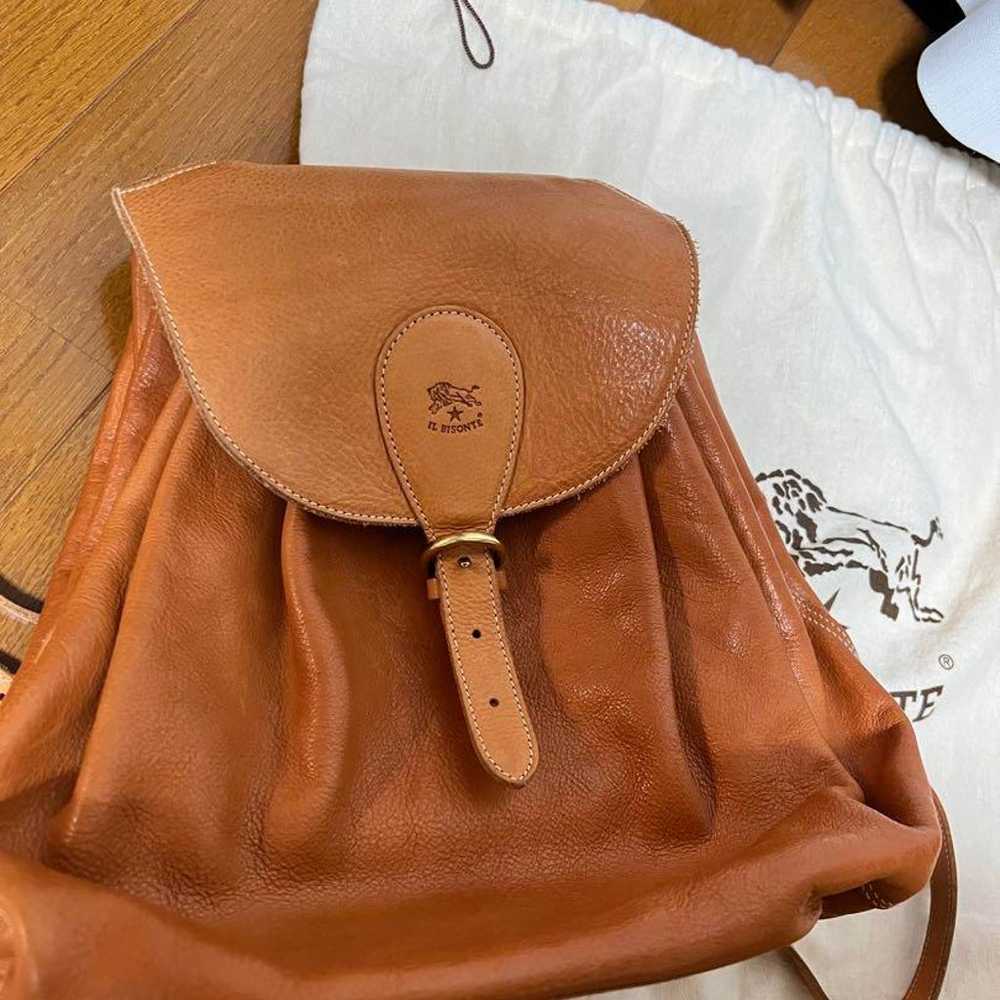 Il Bisonte Leather Backpack Brown with Dust Bag - image 1