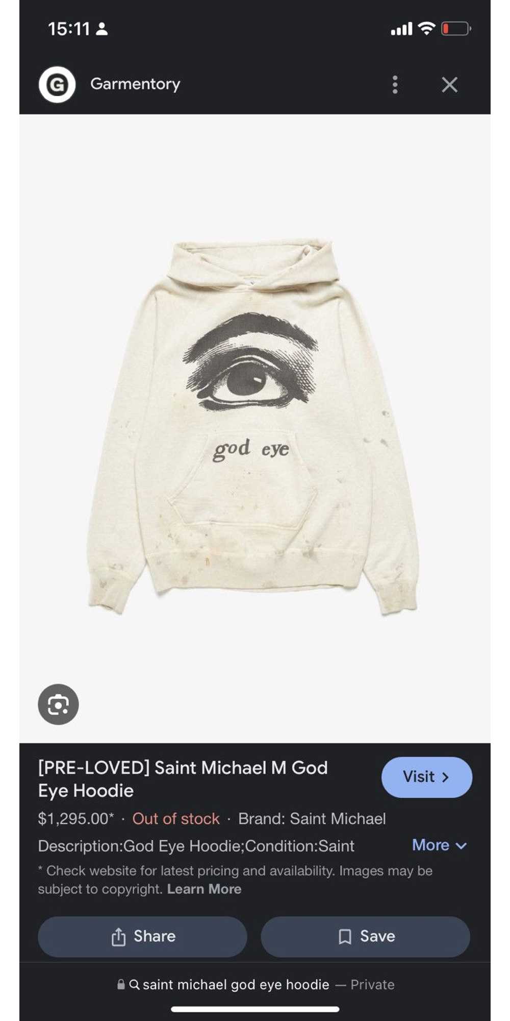 Saint Michael SAINT MICHAEL GOD EYE HOODIE SS21 - image 7