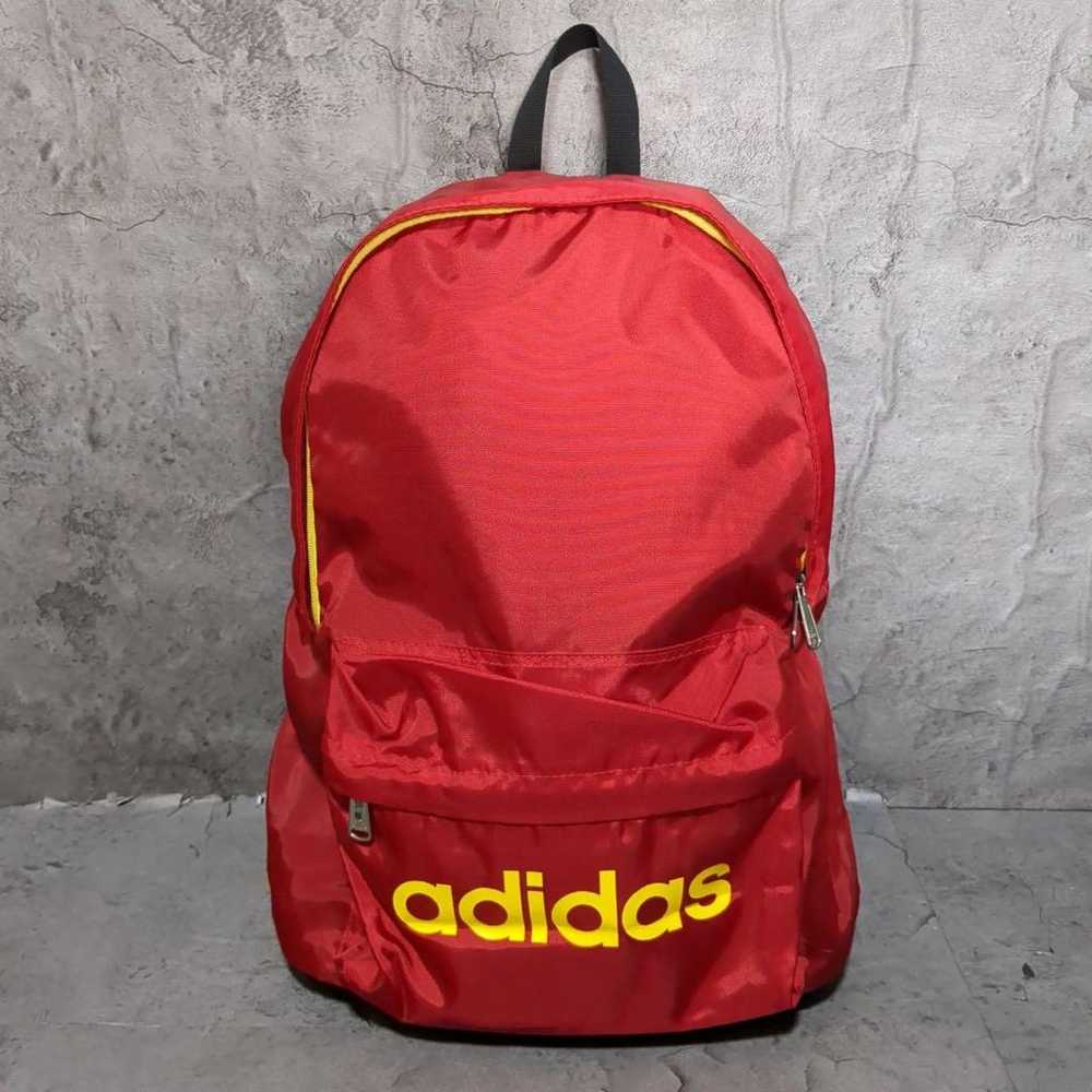 【adidas】 Adidas Red Pocket Nylon Sports Backpack - image 1