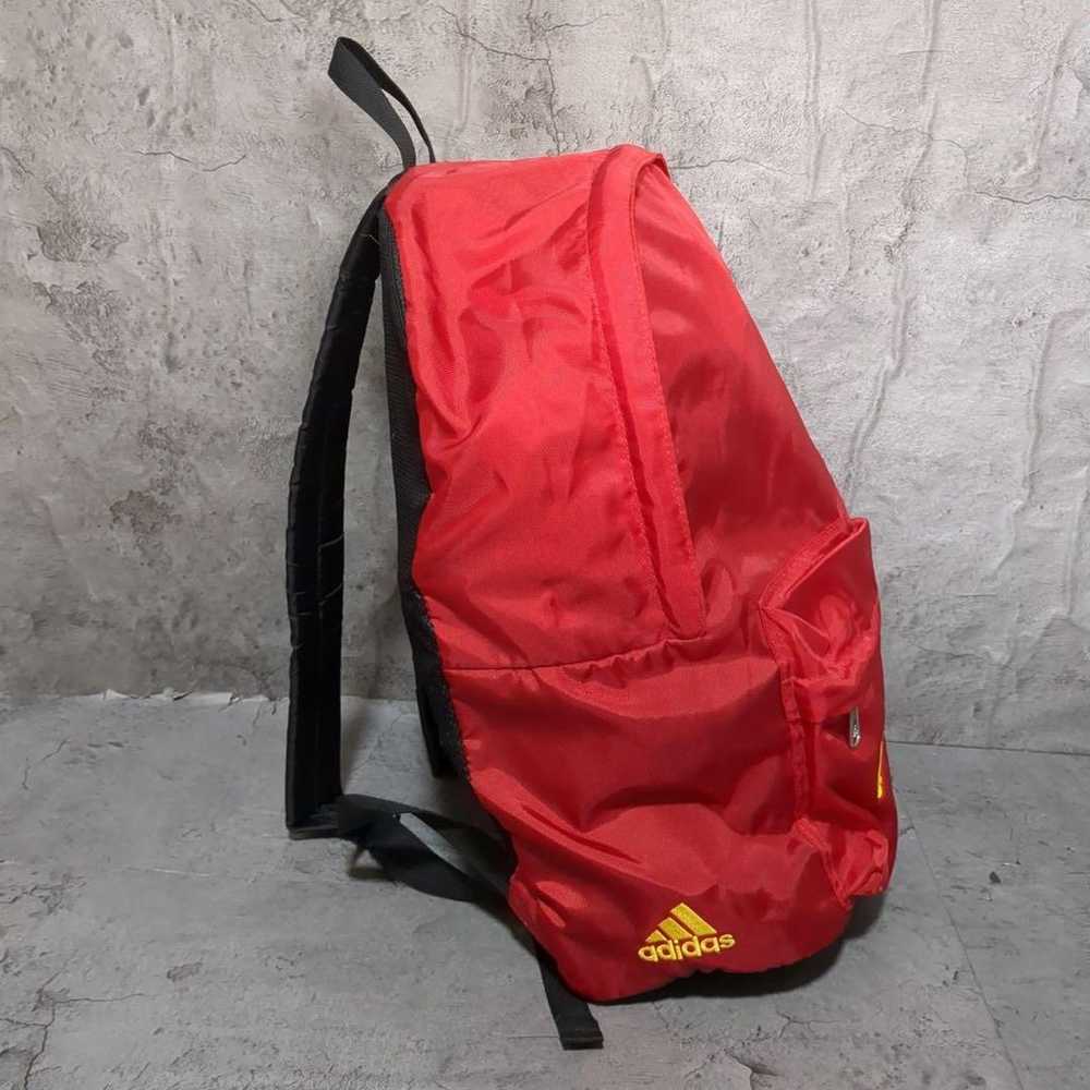 【adidas】 Adidas Red Pocket Nylon Sports Backpack - image 4