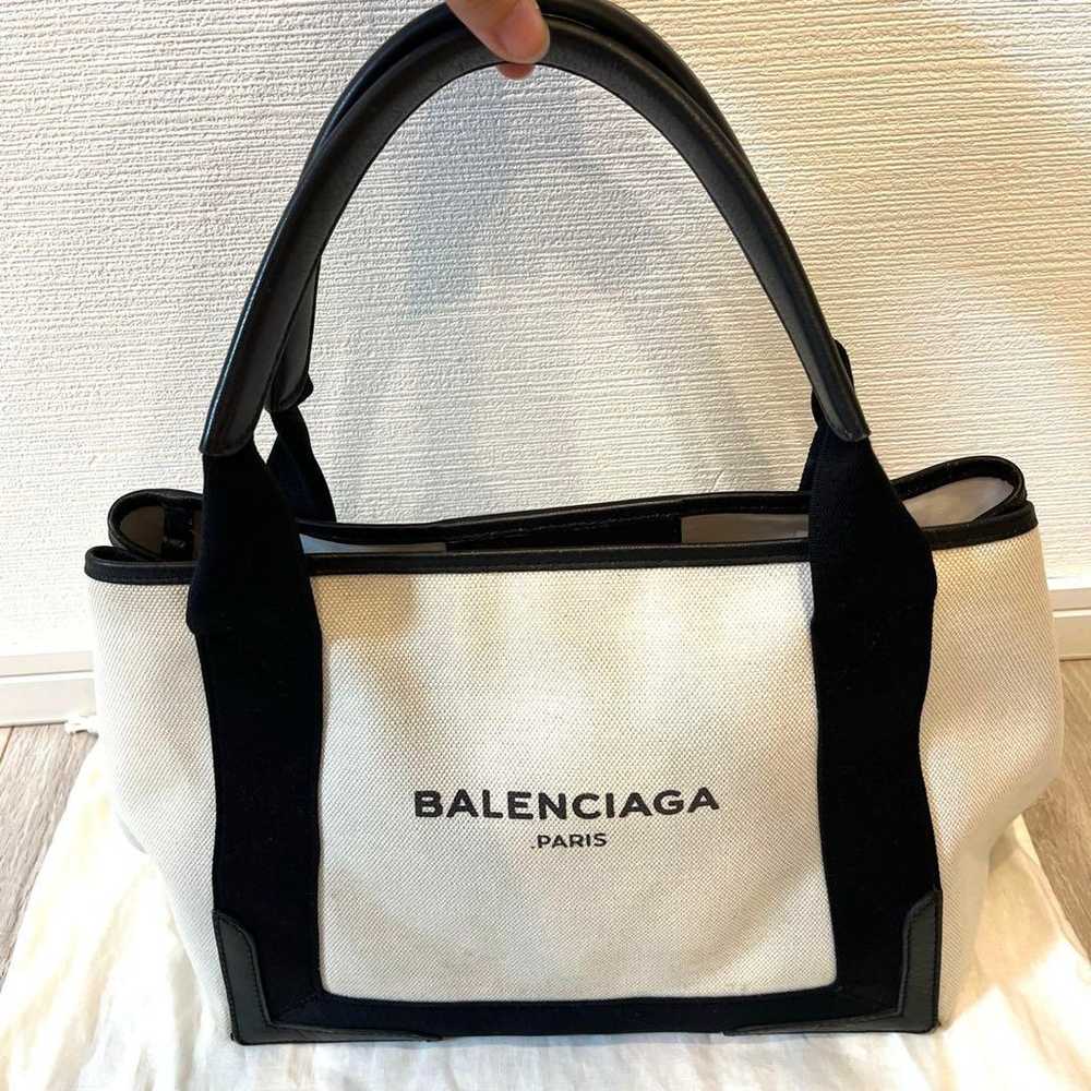 BALENCIAGA Cabas S Size White Black Balenciaga Bl… - image 2