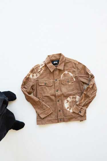 Stussy Stussy Tie-Dye Print Denim Jacket (Tan)