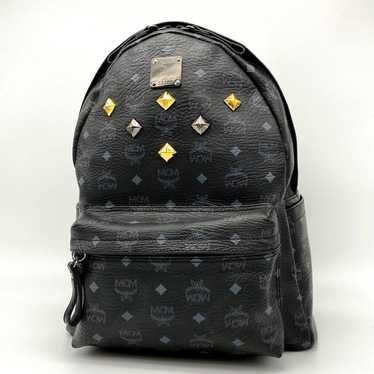 MCM MSCM Backpack Rucksack Studs Leather Genuine L