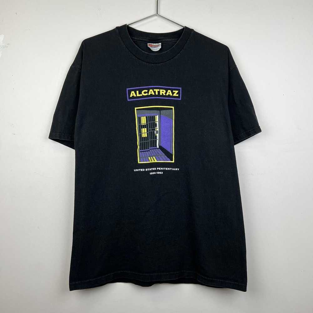 Hanes 90s Vintage Alcatraz T-Shirt United States … - image 1