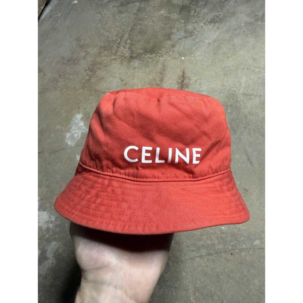 Celine Celine Bucket Hat Red White Used OSFM - image 1