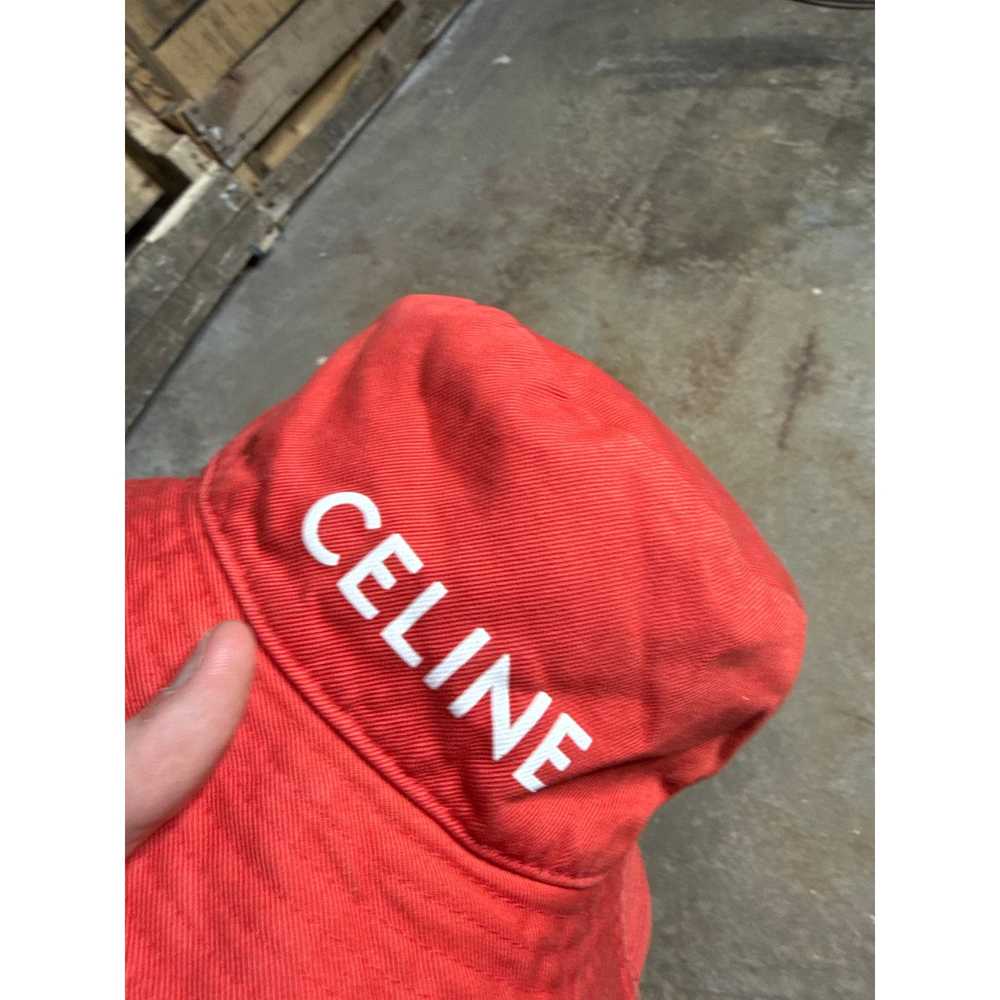 Celine Celine Bucket Hat Red White Used OSFM - image 3