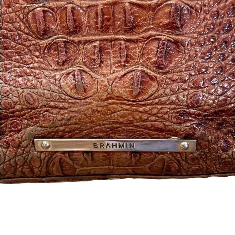 Brahmin Crocodile Leather Shoulder Bag Pecan Melb… - image 4