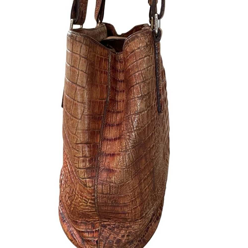 Brahmin Crocodile Leather Shoulder Bag Pecan Melb… - image 6