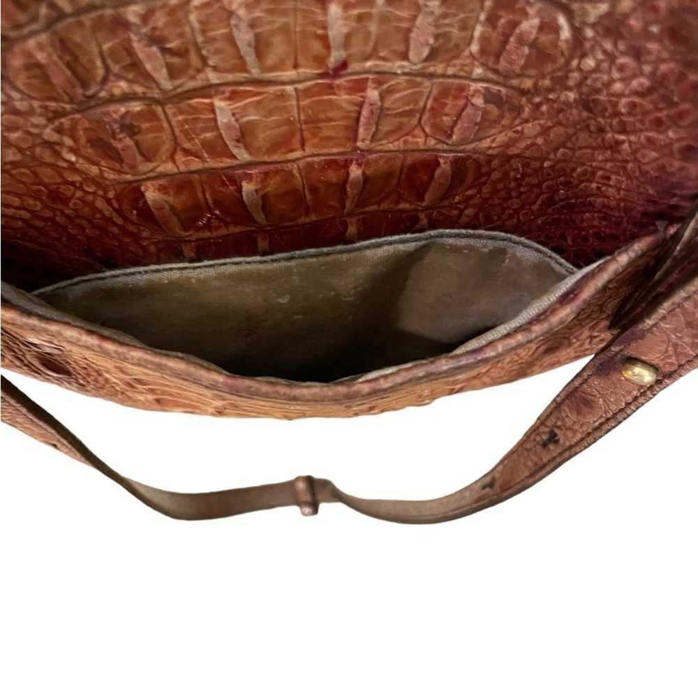 Brahmin Crocodile Leather Shoulder Bag Pecan Melb… - image 8