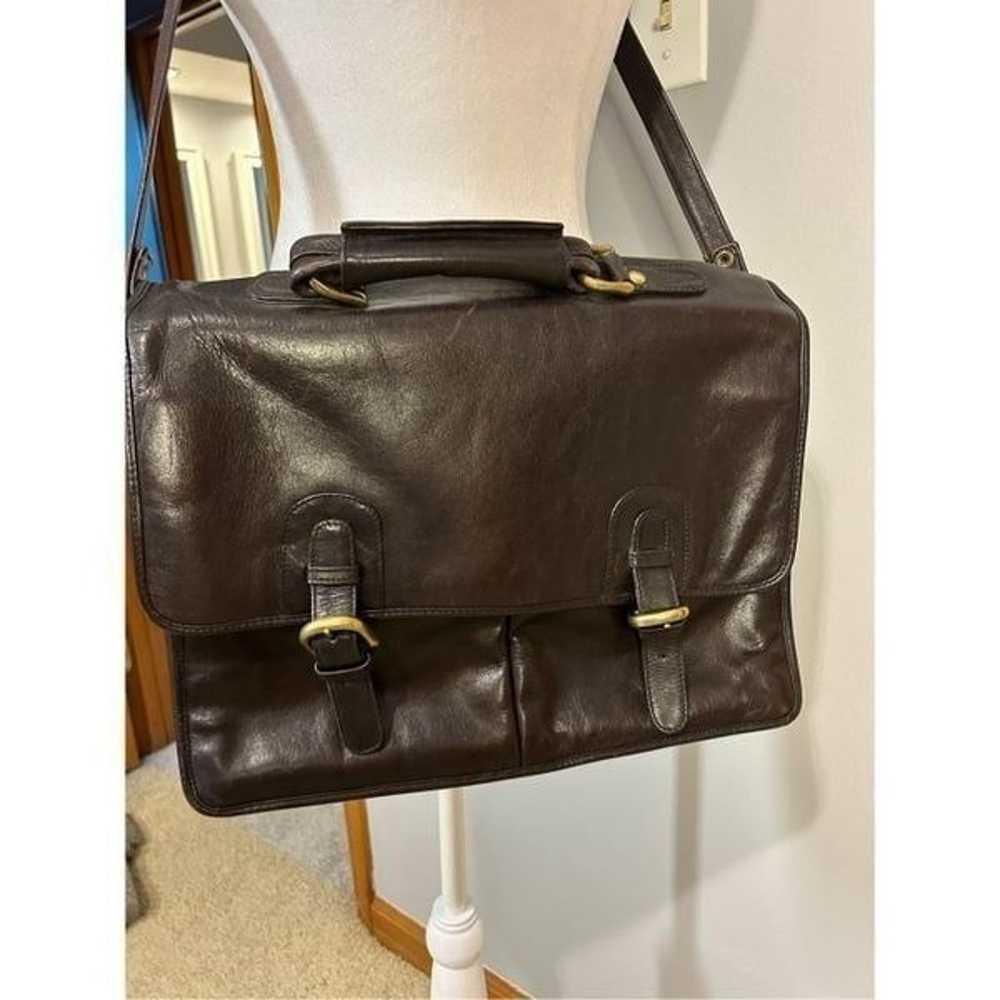 Vintage Wilson’s Leather brown leather satchel la… - image 2