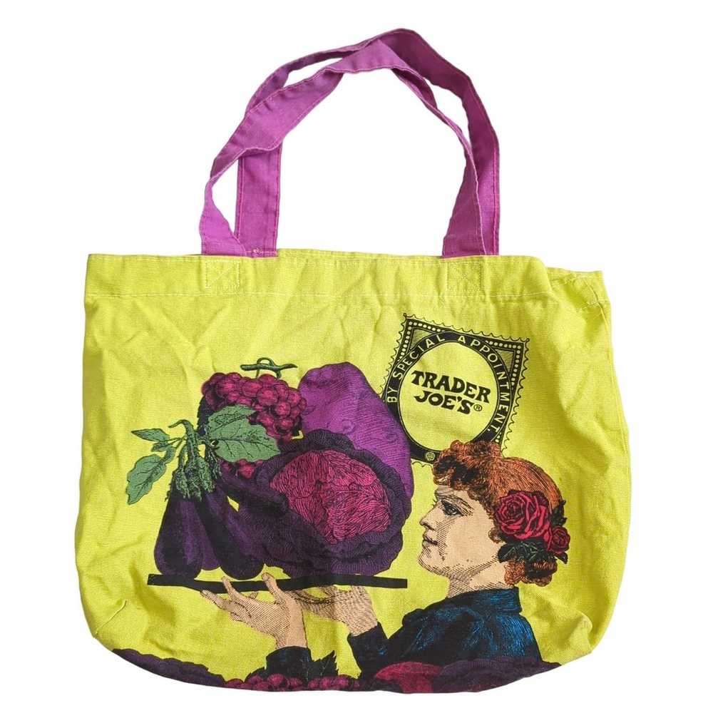 Vintage Trader Joes Shopping Tote Woman Fruit Bas… - image 1