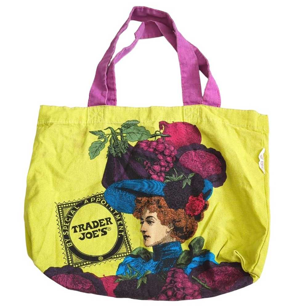 Vintage Trader Joes Shopping Tote Woman Fruit Bas… - image 3