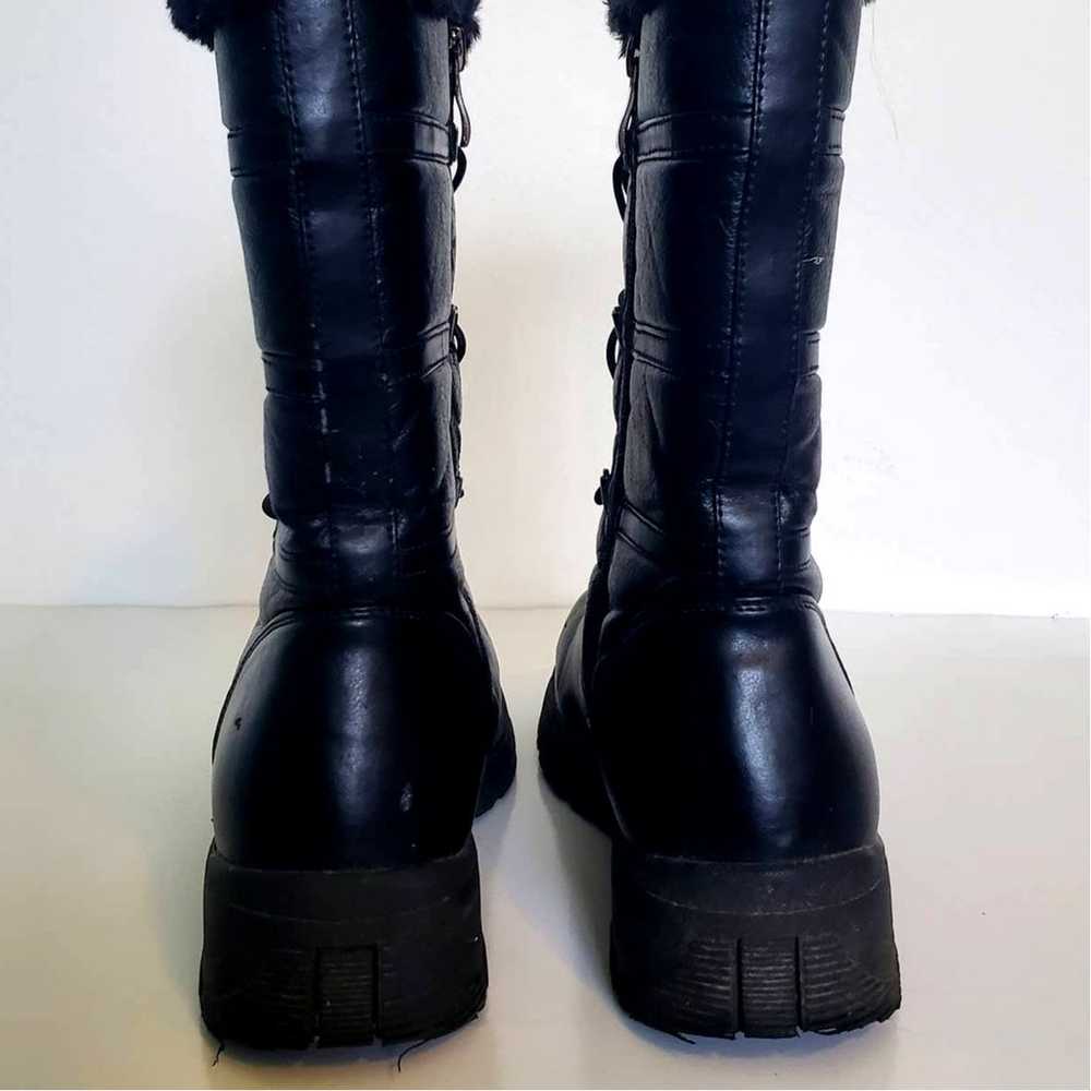 Khombu Weathermates Black Boots Vegan Leather All… - image 5