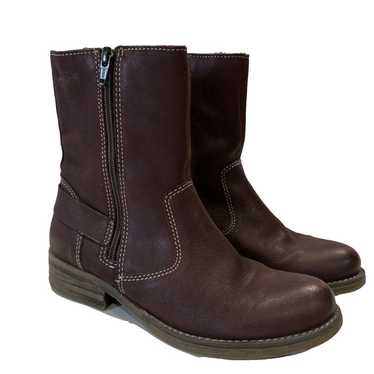 Roots Canada Chestnut Leather Dual Zip Moto Boots… - image 1