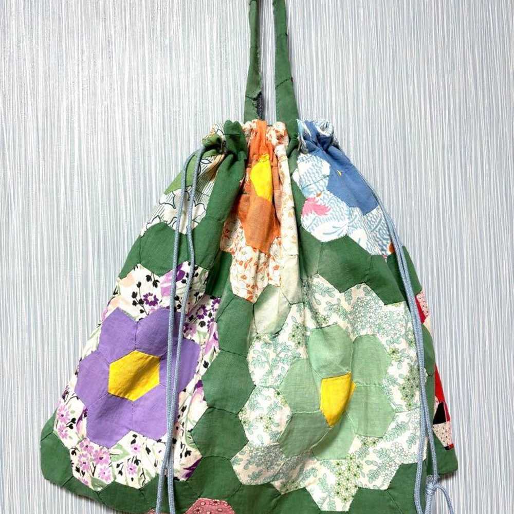 Vintage Mother's Quilt Bag, Drawstring, Handmade,… - image 1