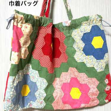 Vintage Mother's Quilt Bag, Drawstring, Handmade,… - image 1