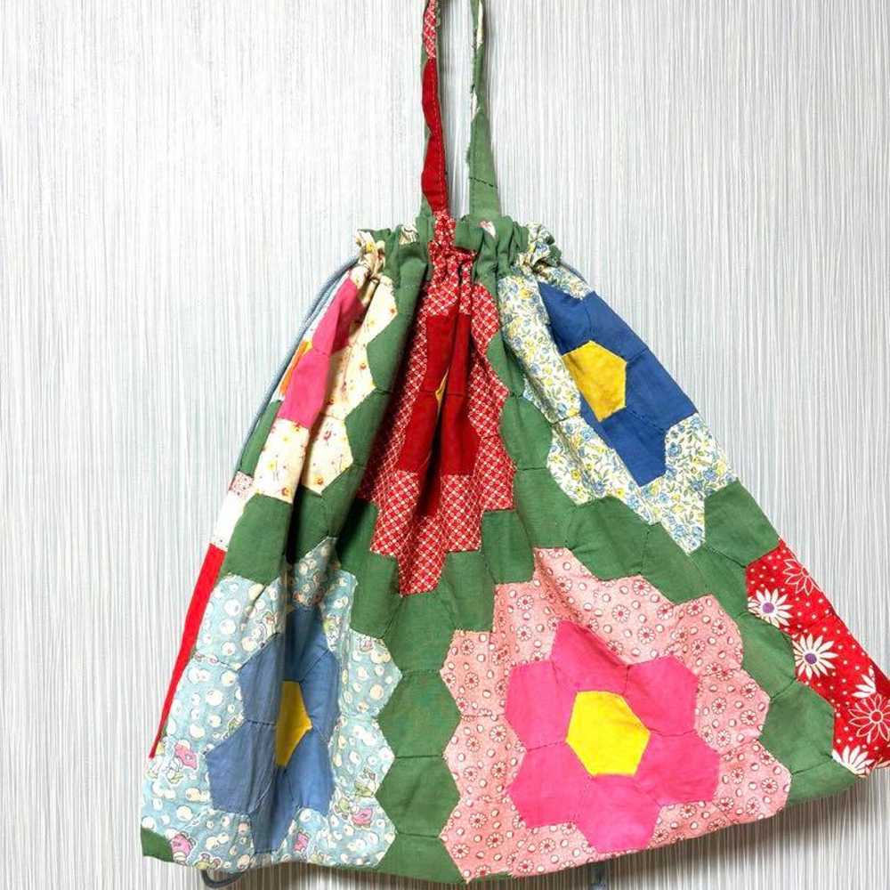 Vintage Mother's Quilt Bag, Drawstring, Handmade,… - image 3