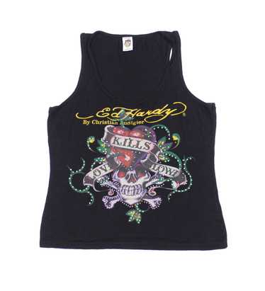 Christian Audigier × Ed Hardy 00S Skull Logo Tank… - image 1