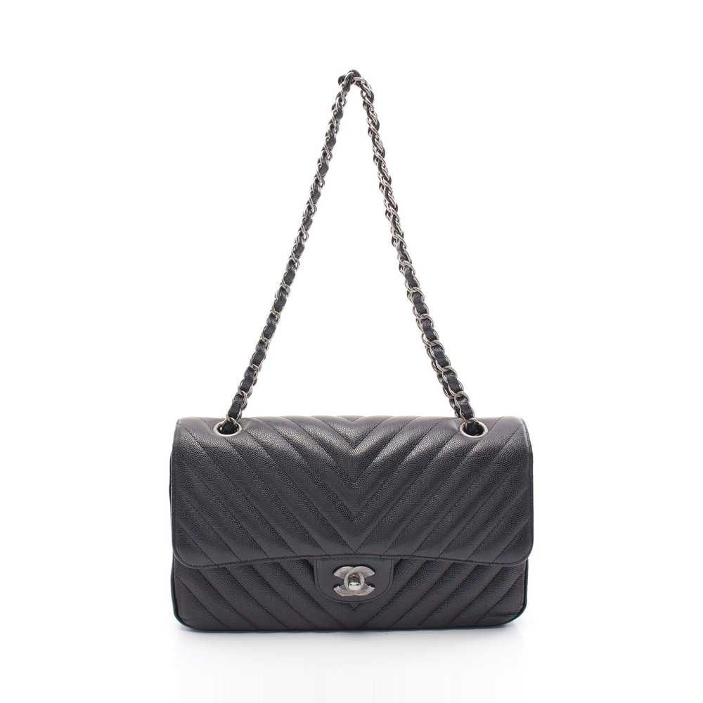 Chanel Chanel Chevron V-Stitch Double Flap Chain … - image 1