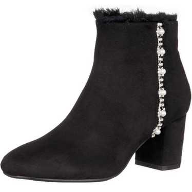 ESPERANZA Black Suede Fur-Trimmed Booties S - image 1