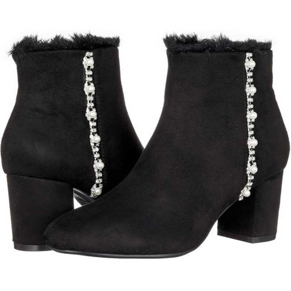 ESPERANZA Black Suede Fur-Trimmed Booties S - image 2