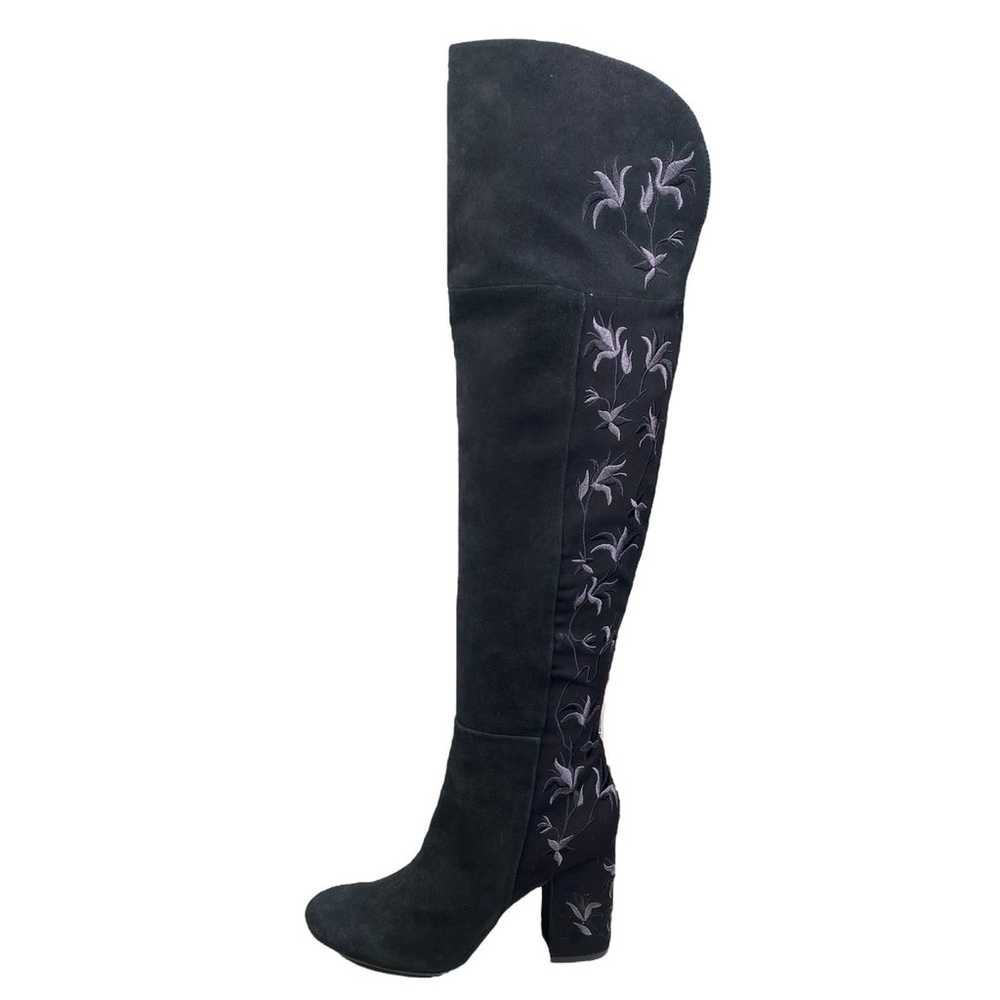 Kenneth Cole NY Claire Black Suede Embroidered Fl… - image 3